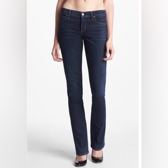 Citizens of Humanity "Ava" Low Rise Straight-Leg Jeans- Distressed- Size 24 - Picture 1 of 12